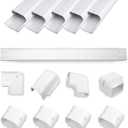 3" 10Ft PVC Line Set Cover Kit for Ductless Mini Split Air Conditioners, Decorative PVC Slim Line Cover for Central AC & Heat Pumps Systems Tubing Cover White