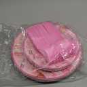 96Pcs Pink Galentine Party Decorations Tableware Set Happy Galentine's Day Paper Plates Napkins Forks Galentines Valentines Day Theme Party Supplies Serve 24 Guests