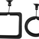 E-outstanding 2pcs Fish Feeding Ring Tropical Fish Food Ring Aquarium Fish Tank Accessories Water Plant Buoyancy Suction Cup (1 x Round Shape and 1 x Square Shape), Black
