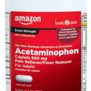 Amazon Basic Care Extra Strength Pain Relief, Acetaminophen Caplets, 500 mg, Pain Reliever/Fever Reducer, 500 Count 10/2024