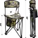 FLISSA Folding Camping Chair with Backrest, Portable Lightweight Triangle Chair with Shoulder Strap, 600D Oxford Fabric, Cup Holder & Storage Pocket, Outdoor Chair for Camping Fishing Hiking