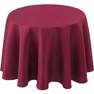 Biscaynebay Textured Fabric Christmas Round Tablecloths 70", Burgundy Water Resistant Folding Table Covers for Dining, Kitchen, Wedding, Parties Machine Washable