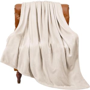 BEDELITE Fleece Blanket Twin Size Beige Throw Blankets for Couch & Bed, Luxury Plush Cozy Fuzzy Blanket 60x80 inches, Super Soft Warm Lightweight Throw Blanket for Travel Camping