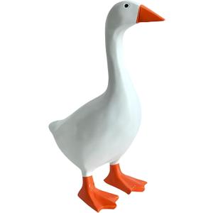 Desk Goose 7 Inches Desktop Goose Statue with Magnetic Beak, Funny Office Decor & Cute Home Desk Decoration Gift for Women (Orange)