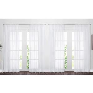NICETOWN 4 Pieces Sheer White Curtains 84 - Window Treatment Rod Pocket Tulle Voile Drape/Panel Sets for Patio Door (4 Panels, W60 x L84)