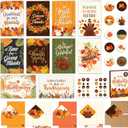 Decorably 40 Pack Foiled and Glittery 4x6in Happy Thanksgiving Cards with Envelopes & Stickers, 10 Charming Designs Thanksgiving Cards Bulk, with Printed Message Inside