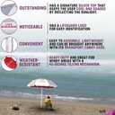 Kemp USA Lifeguard Solar Umbrella Silver 45 Degree Tilt Portable Outdoor Patio Beach Pool Umbrella with Carry Case for Lifeguard Chairs UV Sun Shade Canopy for Professional Use
