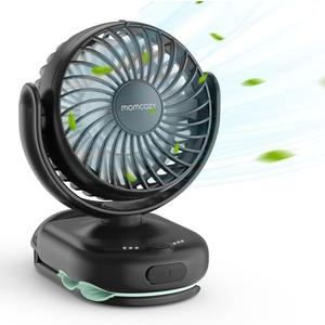 Momcozy Portable Fan  | 4-Speed Mini-Fan for Carrier | Personal Fans Ultra Lighter 0.26lb | Gaps ≤4.5mm | Handheld Cooling | Rechargeable Rotate for Diaper Backpack/Stroller/Carrier/Chair