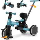 Toddler Bike with Push Handle,Tricycles for 1 to 3 Years Old, Toddler Tricycle with Push Handle for Boy Girl, Baby Balance Bike with Adjustable Seat Height and Removable Pedal (Sky Blue)