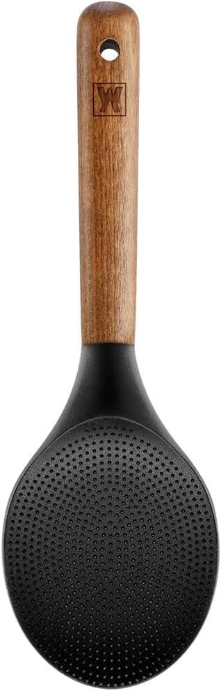 WAGENSTEIGER Silicone Rice Paddle with Wooden Handles: Non-Stick Rice Spoon, Mashed Potato Serving Spoon, Heat Resistant Cookware, Protects Surfaces with Gentle Head Design