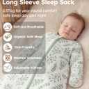 Yoofoss Baby Sleep Sack 3-6 Months 100% Organic Cotton Long Sleeve Wearable Blanket Baby 2-Way Zipper 0.5 Tog Newborn Sleeping Sack, Lightweight