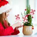 2 x Geelin 8 Pcs Candy Cane Christmas Tree Decorations Lollipop Ornaments Xmas Tree Peppermint Hanging Decor Plastic Pink Candy Handcrafted Ornaments for Home Office Holiday Decoration Party Favors