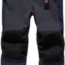 Jessie Kidden Kids Boys Girls Youth Waterproof Windproof Hiking Ski Snow Pants Elastic Waist Warm Insulated Fleece Lined Winter Pants (16010 Grey, 8-9 Years)