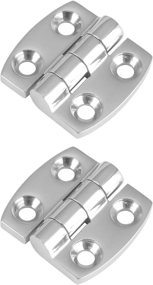 AMYSPORTS Cabinet Hardware Boat Hinges Stainless Corrosion Resistant Marine Hinge Hatch Yacht Mirror Stainless Hinges Door SUS316 1.59 inch x 1.51 inch 2pcs
