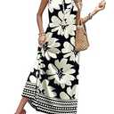 Spring Dresses for Women 2026 Maxi Summer Floral Dress Long A Line Sundresses Flower Flowy Beach Vacation Clothes Tropical Vacation Travel Outfits  XL