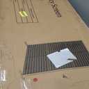 Metal Privacy Screen Outdoor Privacy Screen, Freestanding Fence Panel for Outside, 72''H47''W, Decorative Screen Panel for Backyard/Patio/Deck (Black-Louvered)