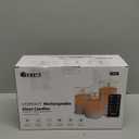 Rechargeable Flameless Glass Pillar CandlesGifts for WomenSet of 3, Realistic Flickering LED Light,Remote & Timer, USB-Rechargeable, Ideal for Living Room, Bedroom & Holiday Decor (White Glass - Droplet)