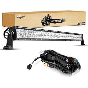 Auxbeam 50 Inch LED Light Bar, 288W Spot Flood Combo Beam Bar, 5D Series Work Driving Light for Car Jeep Off Road SUV UTV ATV Pickup Truck with Wiring Harness