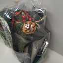 Gerson Set of 2 Battery Operated Lighted Christmas Metal Holiday Lanterns with Floral Accents and Timer