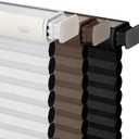 Joydeco No Tools No Drill Window Blinds for Indoor Windows, Blackout Shades Cellular Shades Cordless, No Drill Blinds for Windows, Window Shades for Home, Bedrooms, Doors (Black, 22" W x 64" H)