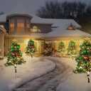 33ct Christmas Ball Ornaments with Lights, Christmas Decorations 8.2 Ft 100 LEDs Globe Ball Lights Outdoor Indoor for Tree urn Filler Flower Nursery Party Garden Yard Gazebo Decor (Red Green&White)