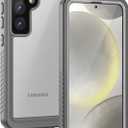 Lanhiem for Samsung Galaxy S24 Case (Not for S24FE/S24+), IP68 Waterproof Dustproof, Built-in Screen Protector, Rugged Full Body Shockproof Protective Cover for S24 5G 6.2 Inch, Marble Gray