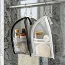 2Pcs Standing Toiletry Bag, Upright Travel Toiletry Bag Waterproof Portable Makeup Cosmetic Bag, Translucent Mesh Travel Bag for Toiletries, Standing Makeup Bag