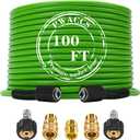 PWACCS Pressure Washer Hose for Power Washer 3600 PSI Kink Resistant Pressure Washing Extension Hose 100 FT x 1/4" Universal Electric Power Wash Hose for Replacement Compatible with M22 Fittings