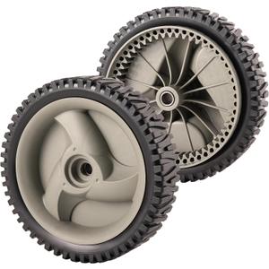 2 Pack Lawn Mower Wheels Plastic PVC Replacement Rolls 8 Inches Front Drive Parts | 8" X1-3/4 Size | 53 Dents Bearing Hole Diameter 0.5 Inch | Compatible with Craftsman Husqvarna Garden Mowers