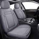 LINGVIDO Car Seat Covers, Breathable and Waterproof Faux Leather Automotive Seat Covers for Cars SUV Truck Sedan,Universal Driver Seat Cover with Backrest (Front Seat, Gray)