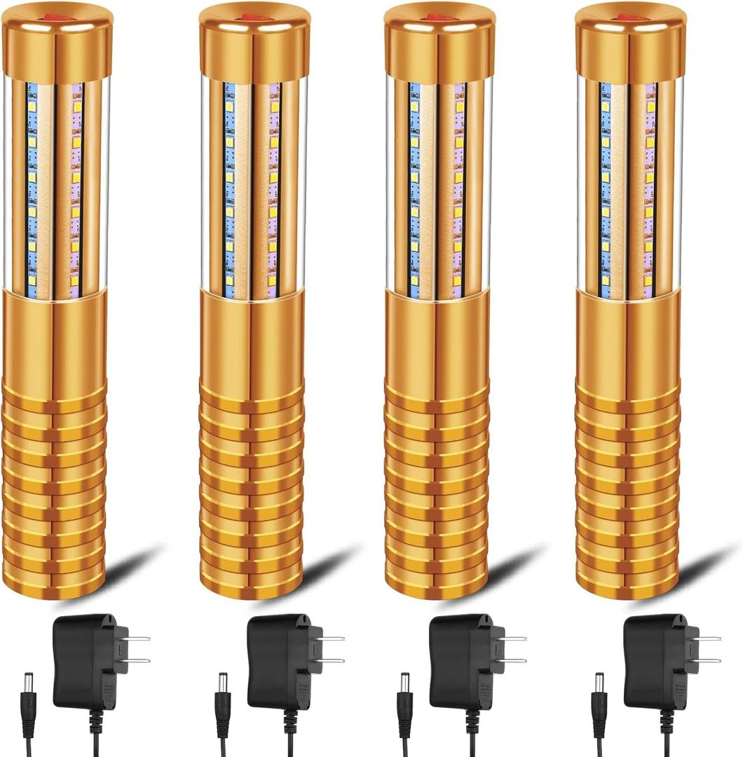 4 Pieces Strobe Baton Bottle Service Sparklers Bottle Service Light Bottle Handheld Light for Nightclubs Weddings Parties Activities Supplies (Gold)