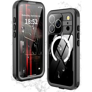 GOLDJU Design for iPhone 17 Pro Case Waterproof, [IP68 Underwater Case][Full Body Shockproof&Dropproof],Clear Sound Quality Built-in Screen Protector& Camera Cover for 17 Pro 6.3'' (Black)