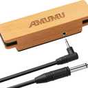 AMUMU SP30 Woody Magnetic Soundhole Pickup with Rare Earth Neodymium Magnet for Steel String Acoustic Guitars  Single Coil, Passive, Battery-Free, Clear & Balanced Acoustic Tone (10ft Cable - 1/4'' male plug)