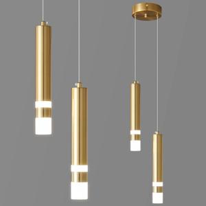 Modern Pendant Light Kitchen Fixture Dimmable LED Gold Mini Pendant Lighting fo Kitchen Island Bedroom Bedside Table Small Pendant Lights (2-Light)