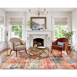 Beeiva Multi Color Washable Area Rugs 8x10, Colorful Abstract Non Slip Foldable Rug for Living Room, Modern Large Thin Low Pile Carpet for Office Playroom Bedroom - Multicolor