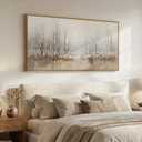 Large Framed Neutral Abstract Landscape Wall Art for Living Room, 60x30 In, 28.5"L x 57"W