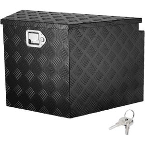 VEVOR Trailer Tongue Box, Heavy Duty Trailer Tongue Tool Box Storage Organizer with Lock & Keys, Utility Tool Chest for Pickup Truck Bed, RV, SUV, Off-Road Vehicle, Aluminum, 39" x 16.5" x 12", Black