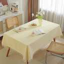 meioro Striped Tablecloth Rectangle Tablecloths Cotton Blend Table Cloth Washable Tabletop Decorative Fabric Table Cover for Kitchen Dinning (Yellow, 60 x 84 Inch)