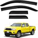 Tacoma Rain Guards - Window Visors for Toyota Tacoma Double Cab 2005-2015, Out-Channel Side Window Rain Guards for Tacoma Accessories, 4PCS, Black, Car Accessories