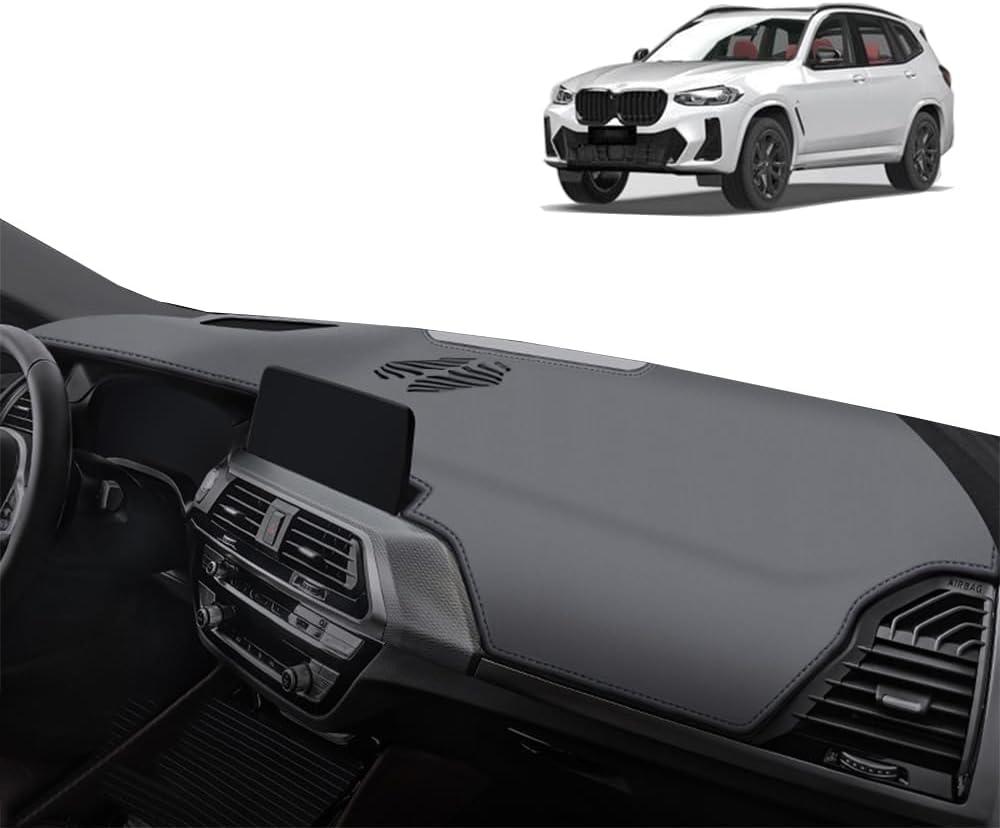 Leather Dashboard Cover Compatible for BMW X3 G01 2025 2024 2023 2022 2021 2020 2019 2018 Dashboard Sun Shade Cover Premium Leather Car Sunshield Mat, Anti-UV Heat Protector (with HUD)