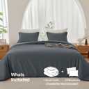 MIOTO Oversized King Duvet Cover 120x120-3 Pieces Prewashed Cotton-Like Extra Soft Bedding Set, Includes 1 Duvet Cover with Zipper Closure & 2 Pillow Shams(120x120, Grey)