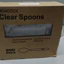200 Count Clear Plastic Spoons, Heavy Weight Disposable Spoons Cutlery Plastic Utensils, Clear PlasticSilverware Bulk