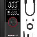 Tire Inflator Portable Air Compressor, 3X Fast Inflate Cordless Air Pump for Car Tires with LED Light, 150PSI Portable Electric Pump with Digital Pressure Gauge, for Bike Motorcycle Car Ball (Red)