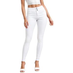 Hybrid & Company Women's Butt Lift Skinny High Waisted V3 Super Comfy Stretch Denim Pants, 14 Plus, White