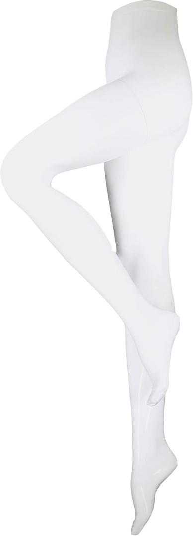 NuVein Compression Pantyhose, 15-20 mmHg Support, Women's Sheer Nylon Hosiery Tights, Closed Toe, White, Petite