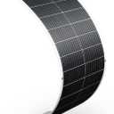 Flexible Solar Panel 100W 12V Monocrystalline Solar Cell Fiberglass Lightweight Bendable Charge for RV Trailer Boat Cabin Van Car Uneven Surfaces (White)