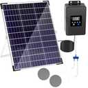 Lewisia 30W Solar Pond Aerator with Timer Air Pump Battery Aeration Kit Air Hoses and Bubble Stones Fish Tank Bubble Oxygenator 30W