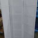 Red Lantern 6 ft. Tall Double Cross Shoji Screen - White - 3 Panels