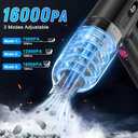 KMM Handheld Car Vacuum Cleaner, 4 in 1 Vacuum Cleaner 16000Pa Air Duster, 3-Speed Adjustable 120W High Power Vacuum Cleaner with LED Light and Multi-Nozzles for Car, Home, Office, Pet (Gray)