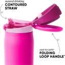 Simple Modern Mesa Loop Water Bottle with Covered Straw and Handle | 30oz Cup Holder Friendly Insulated Stainless Steel Bottles for Travel, Sports and School | Raspberry Vibes